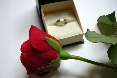 An engagement ring as a sign of the promise of marriage
