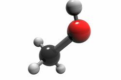 Molecula de metanol cu ​​grupa OH