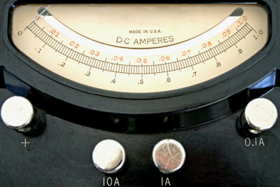 This ammeter is based on a moving coil instrument. 