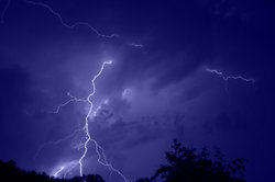 When lightning strikes, air molecules are ionized. 