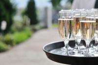 Organize a champagne reception for the wedding