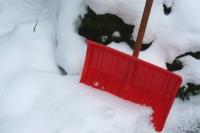 Equip the lawn tractor with a snow plow