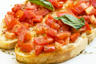 The simple but good ingredients make bruschetta so delicious.