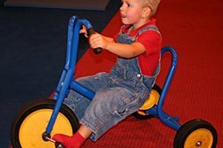 All toddlers enjoy riding a tricycle. 