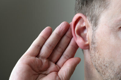 Deafness from hearing loss.